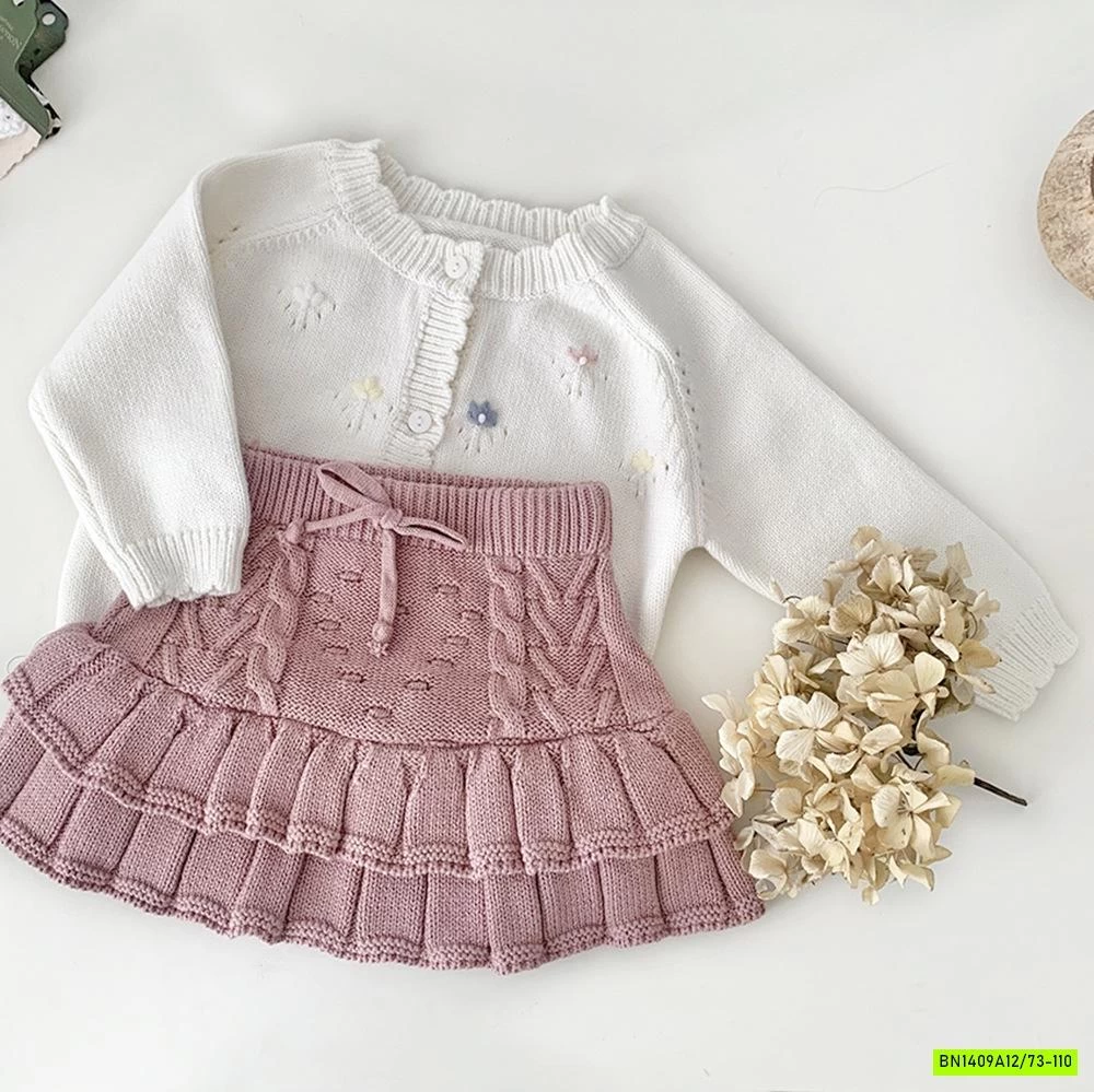 KHOÁC LEN THÊU HOA NHÍ CUTEMILY