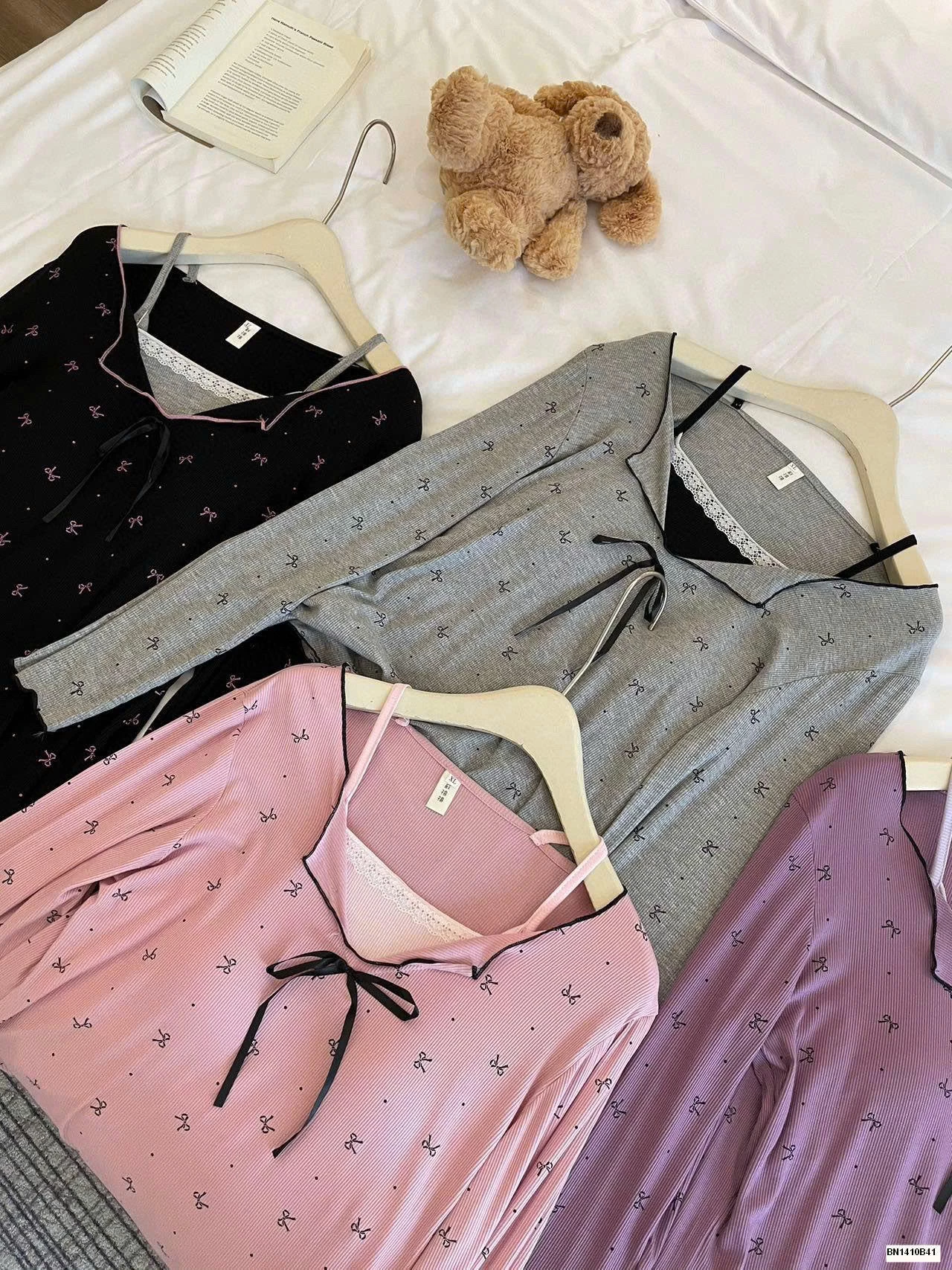 BỘ NGỦ COTTON GÂN MỀM CỔ NƠ