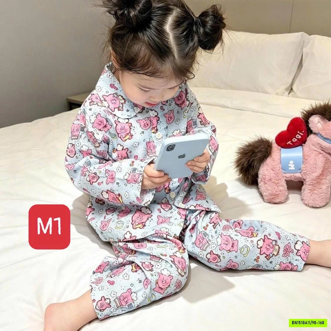 BỘ PIJAMA MẶC NHÀ DÀI TAY CHO BÉ GÁI