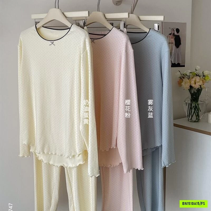 BỘ NGỦ COTTON LỖ CHẤM BI SONGFEI