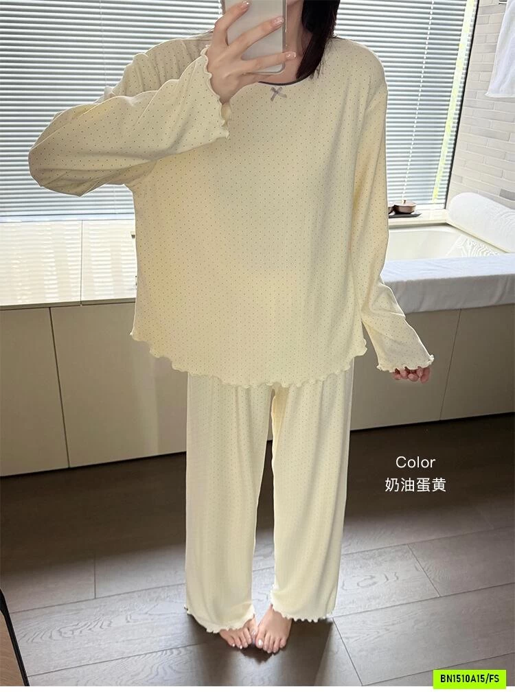 BỘ NGỦ COTTON LỖ CHẤM BI SONGFEI