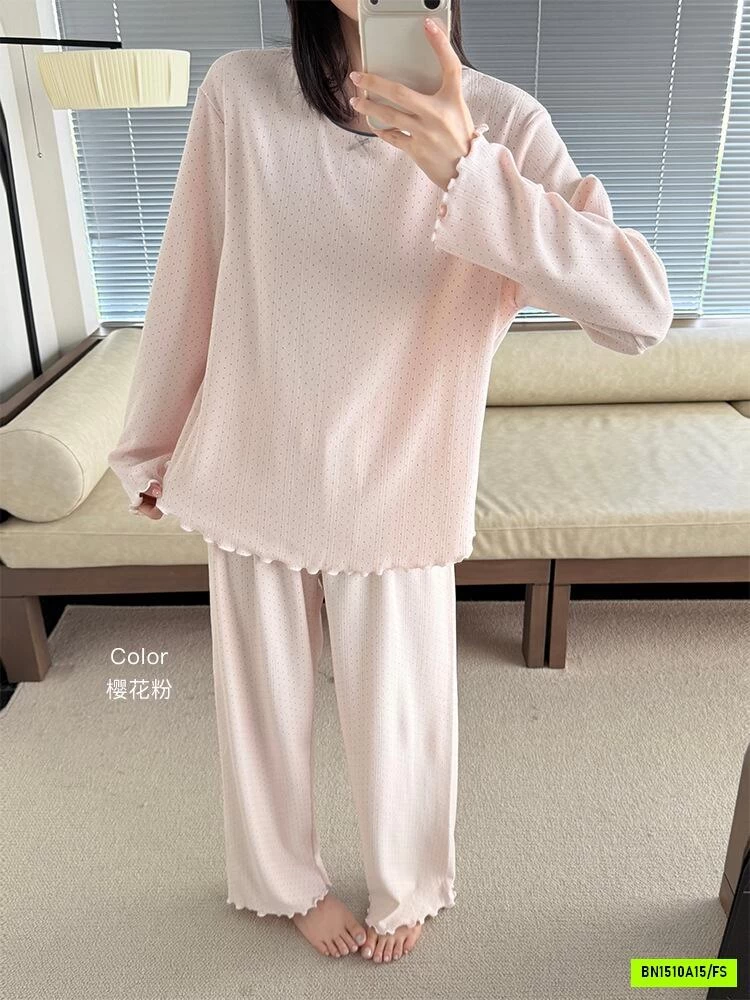 BỘ NGỦ COTTON LỖ CHẤM BI SONGFEI