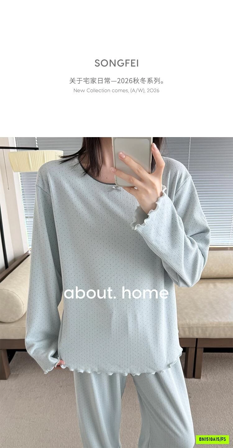 BỘ NGỦ COTTON LỖ CHẤM BI SONGFEI