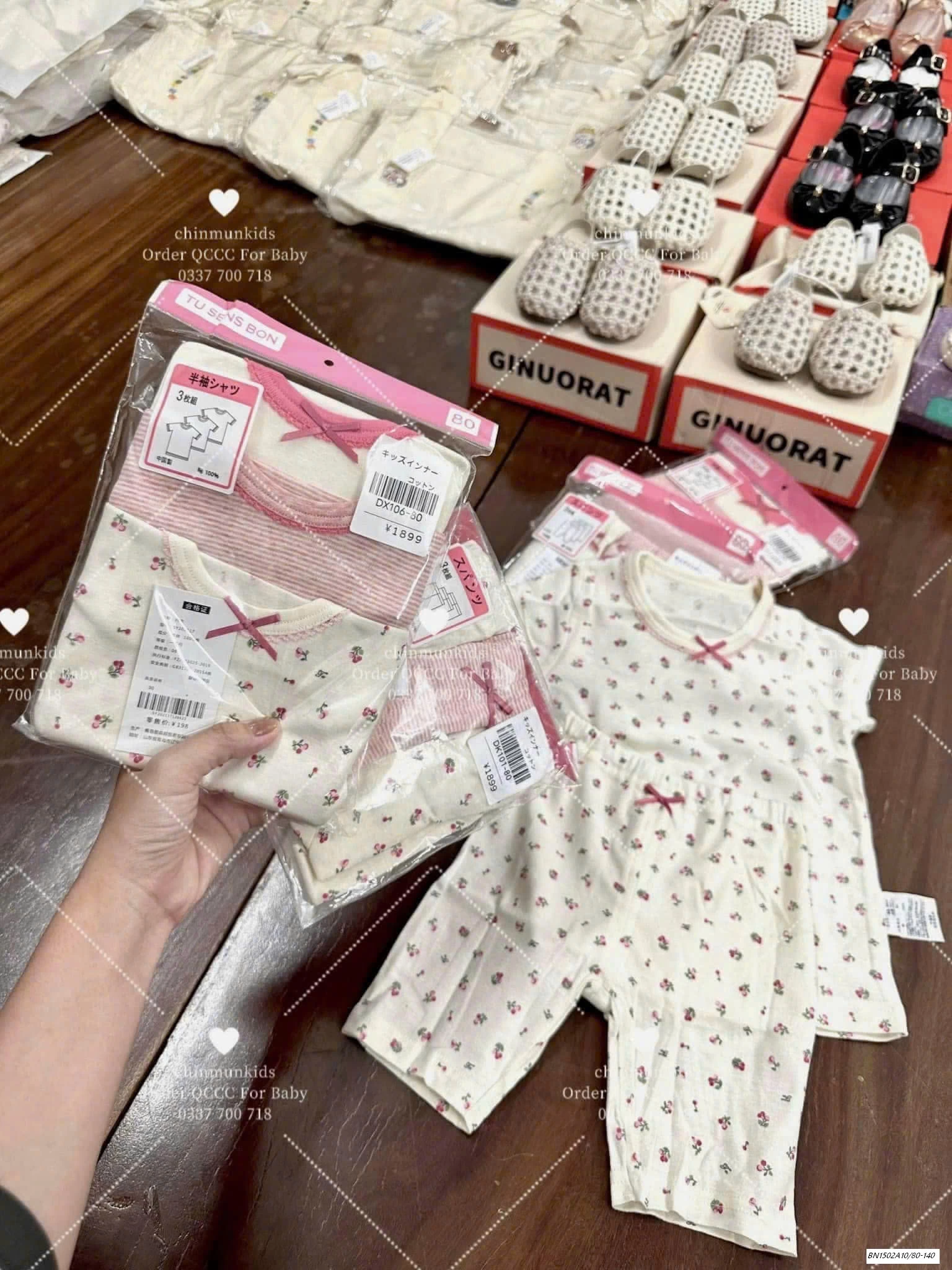 SÉT 3 ÁO/3 QUẦN COTTON GIẤY