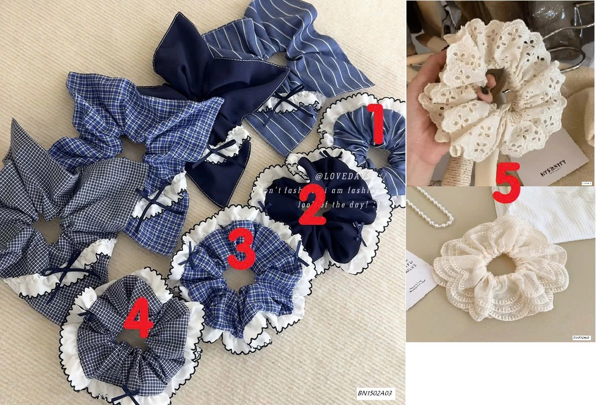 SÉT 2 BUỘC TÓC CARO NƠ