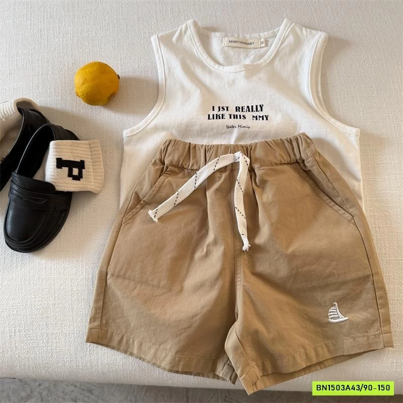 SHORT THÔ THÊU LOGO THUYỀN 71838 MMY