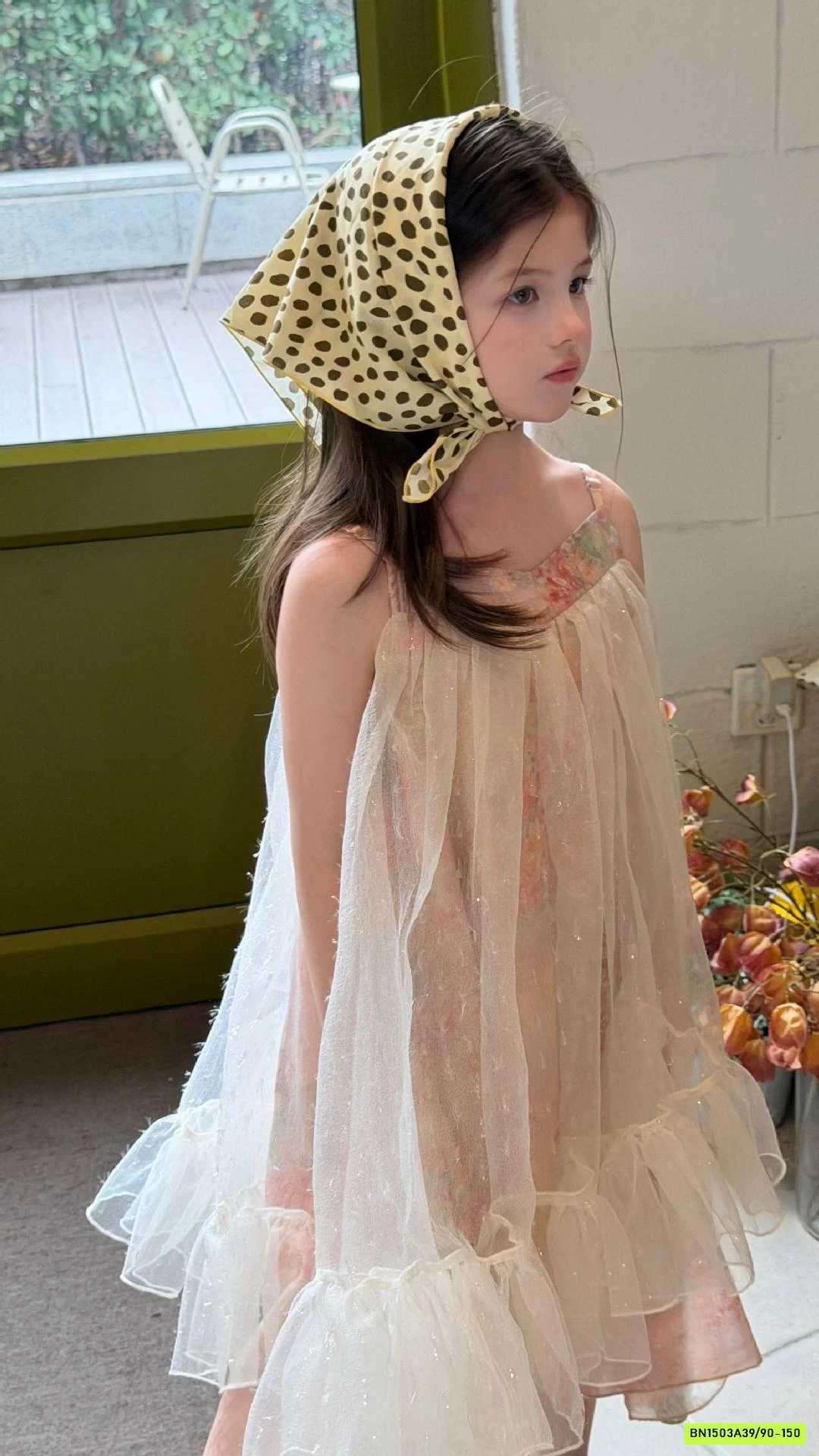 ĐẦM VOAN HOA 2 DÂY BLING