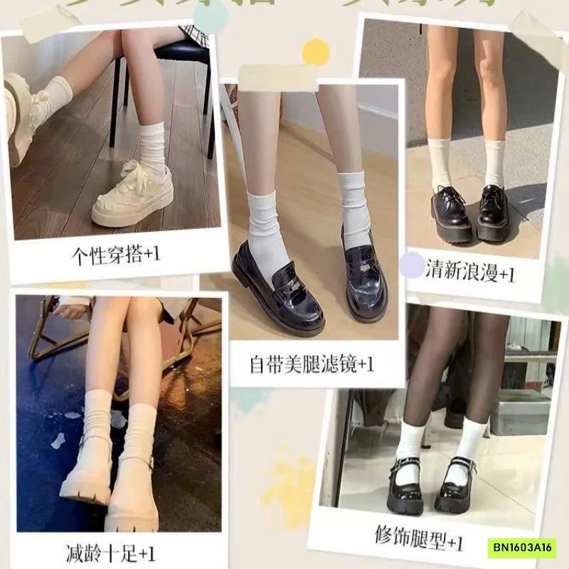 SET 10 TẤT TRƠN CAO CỔ