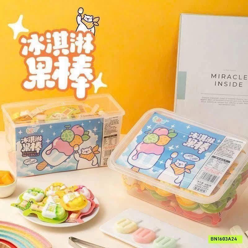 HỘP 60C KẸO THẠCH QUE KEM, CHÂN MÈO