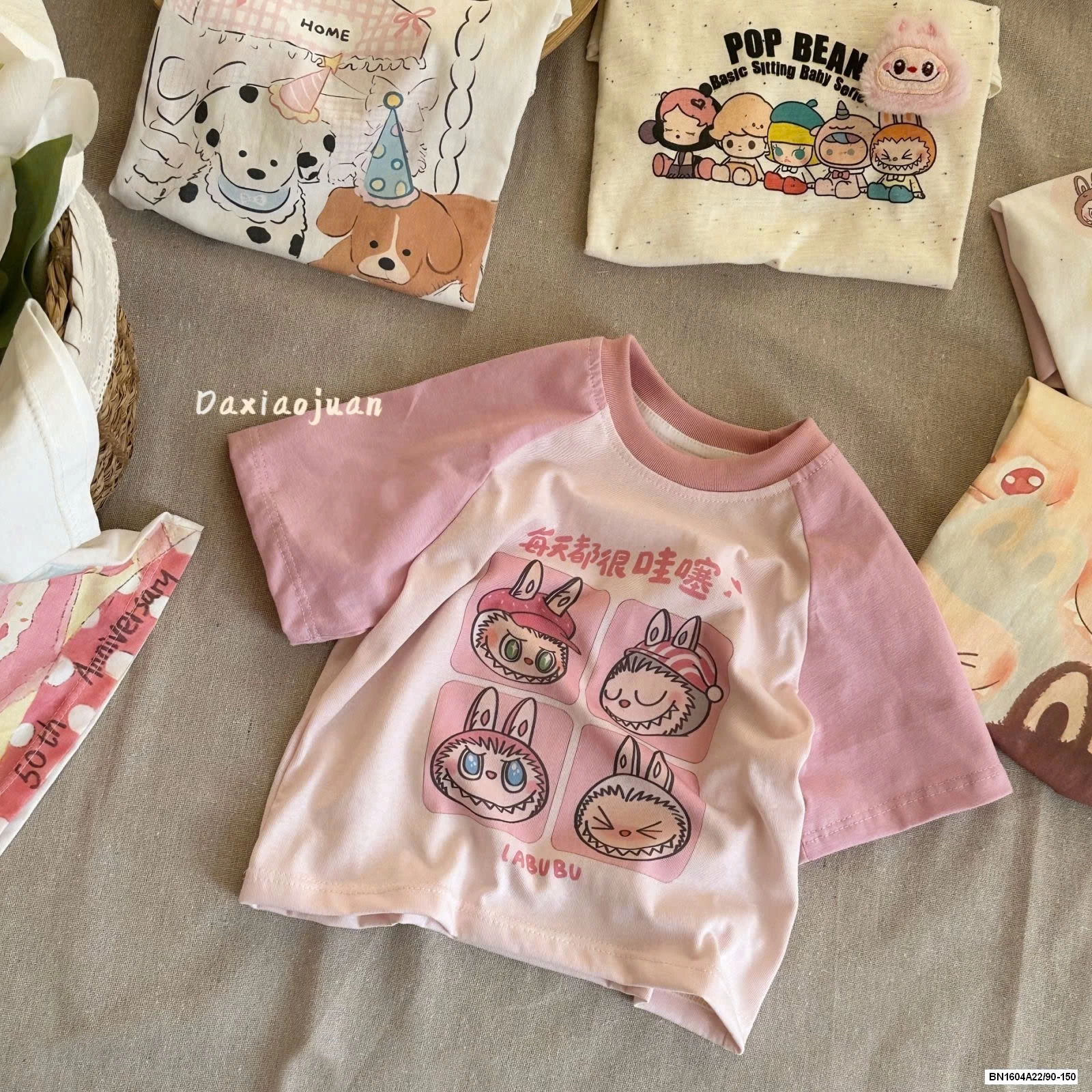 ÁO THUN LABUBU MIX LEGGING KẺ