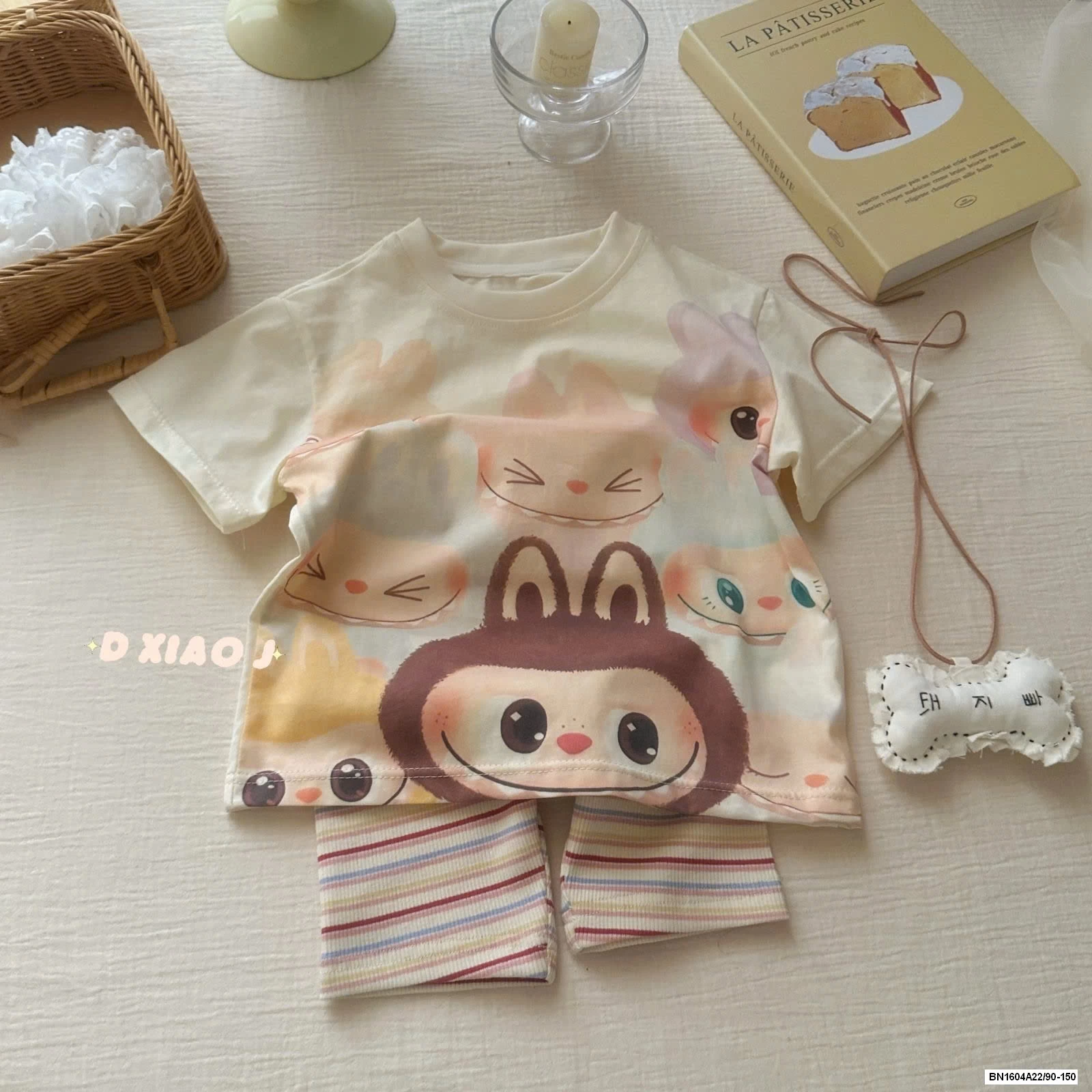 ÁO THUN LABUBU MIX LEGGING KẺ