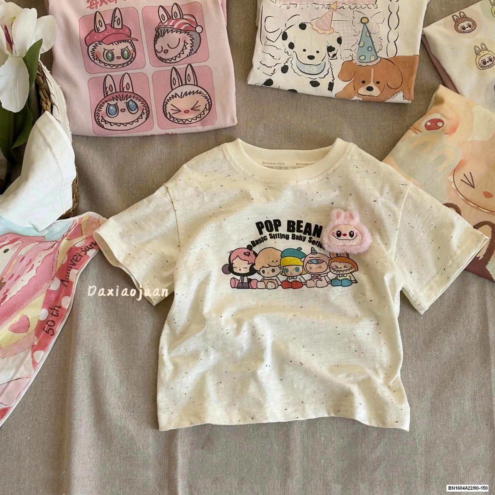 ÁO THUN LABUBU MIX LEGGING KẺ