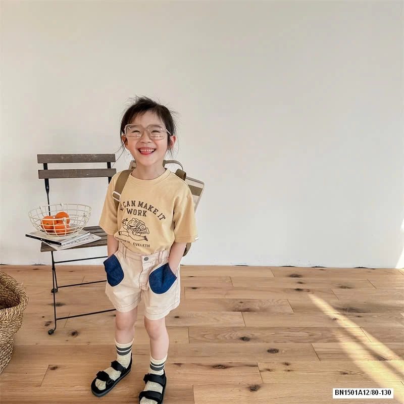 SHORT THÔ PHỐI MÀU TÚI ADBABY