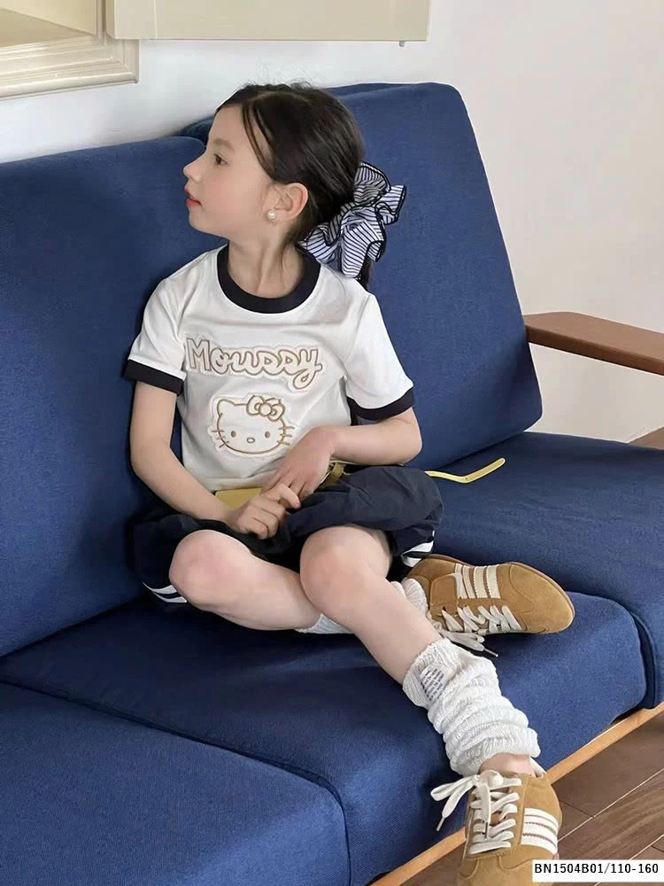 SÉT ÁO THUN KITTY QUẦN BÍ XANH THAN