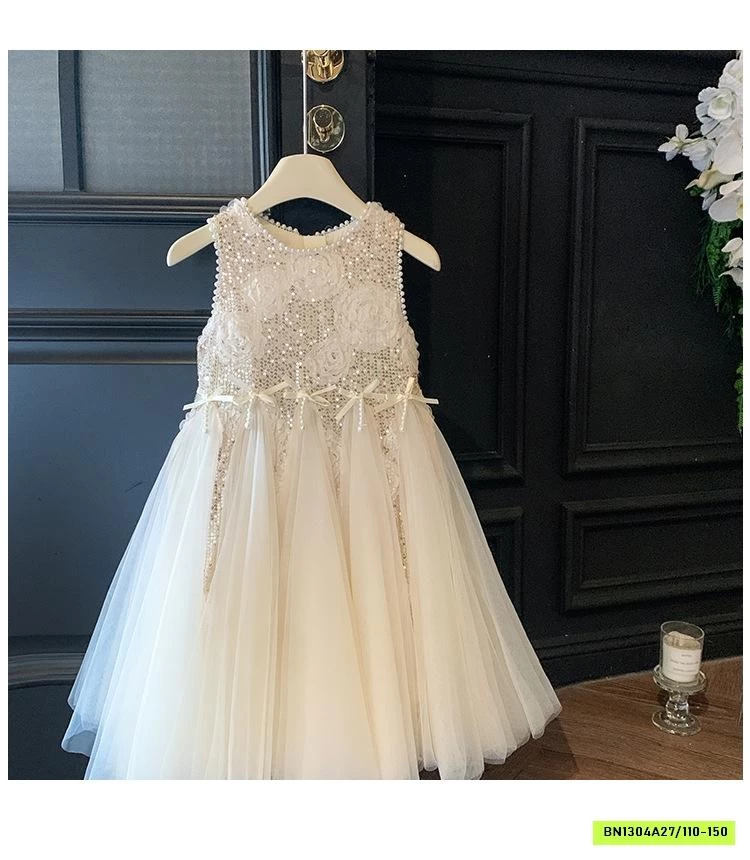 ĐẦM CÔNG CHÚA GẮN HOA 3D BLUETOWN