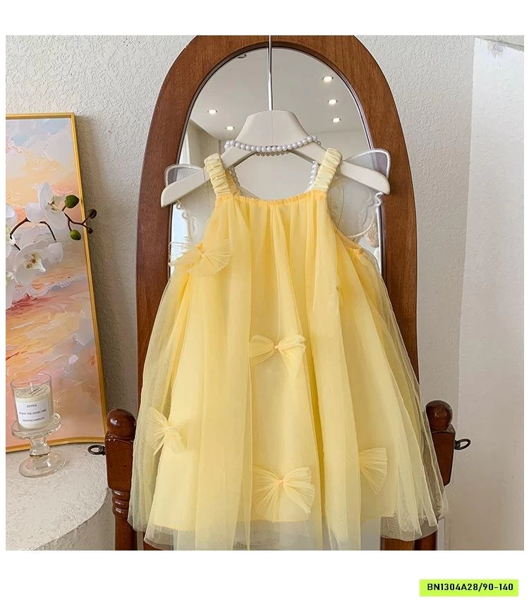 ĐẦM VOAN VÀNG 2 DÂY CÁNH BƯỚM BLUETOWN