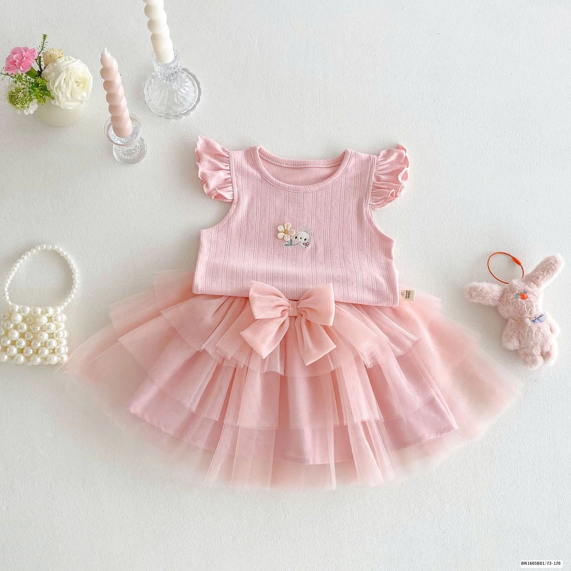 SET ÁO SÁT NÁCH MIX CHÂN VÁY VOAN NƠ