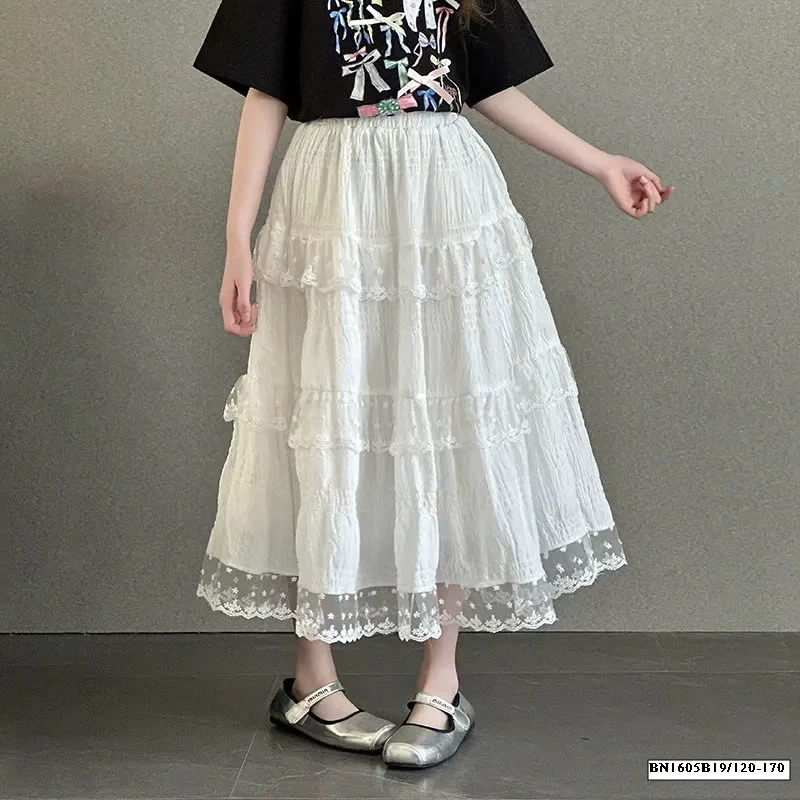 ÁO THUN NƠ MIX CHÂN VÁY DÁNG DAI