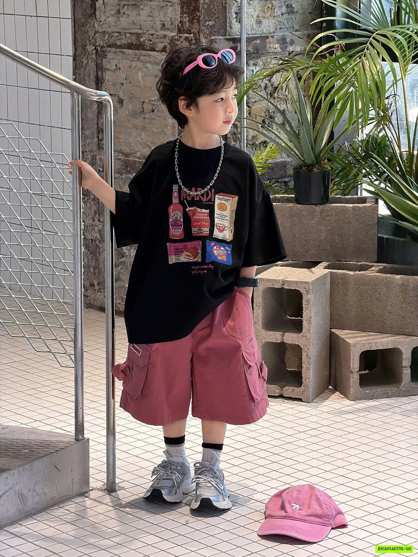 ÁO ĐEN KẸO NGỌT MIX SHORT HỒNG FANSHU