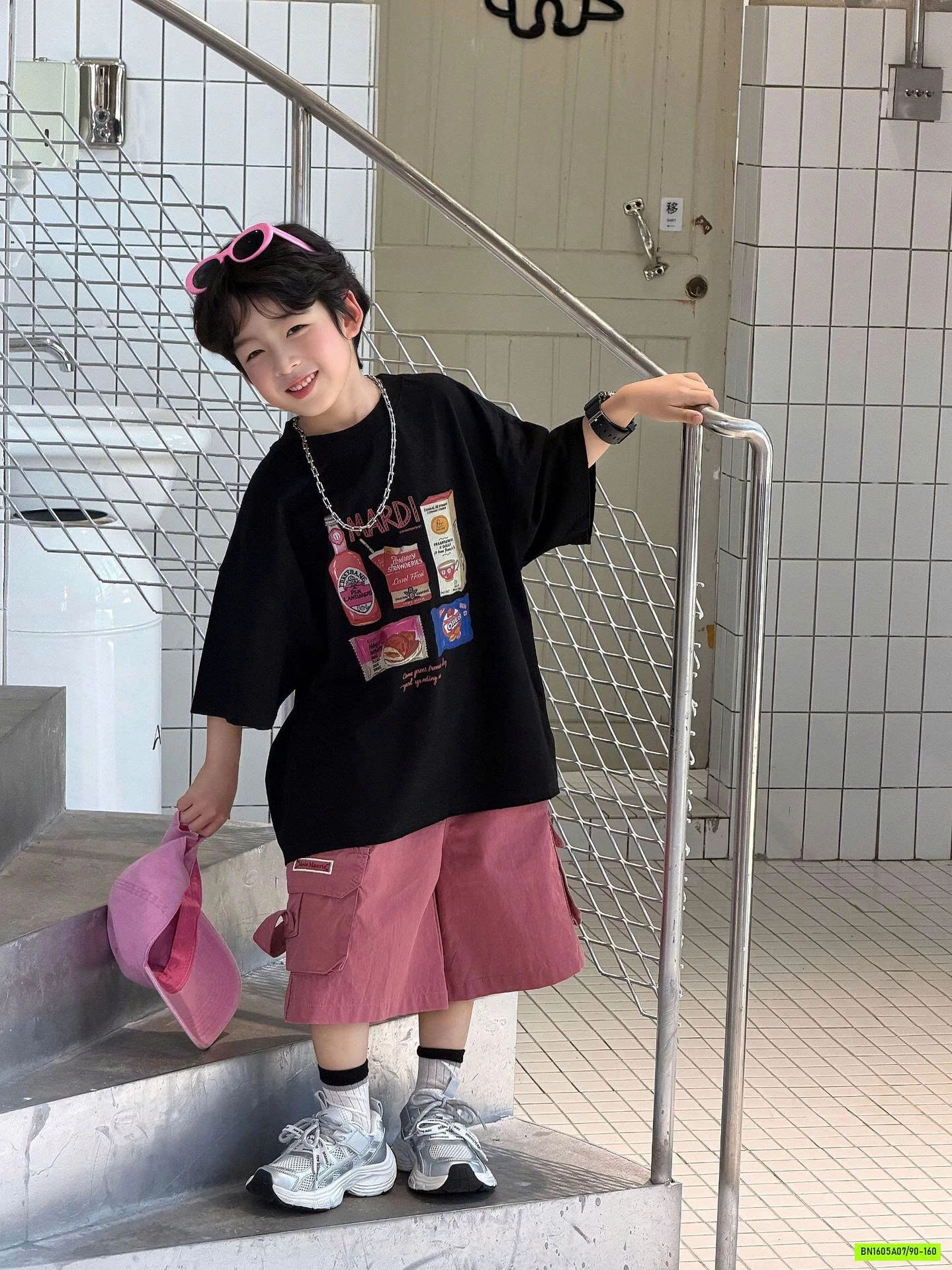 ÁO ĐEN KẸO NGỌT MIX SHORT HỒNG FANSHU
