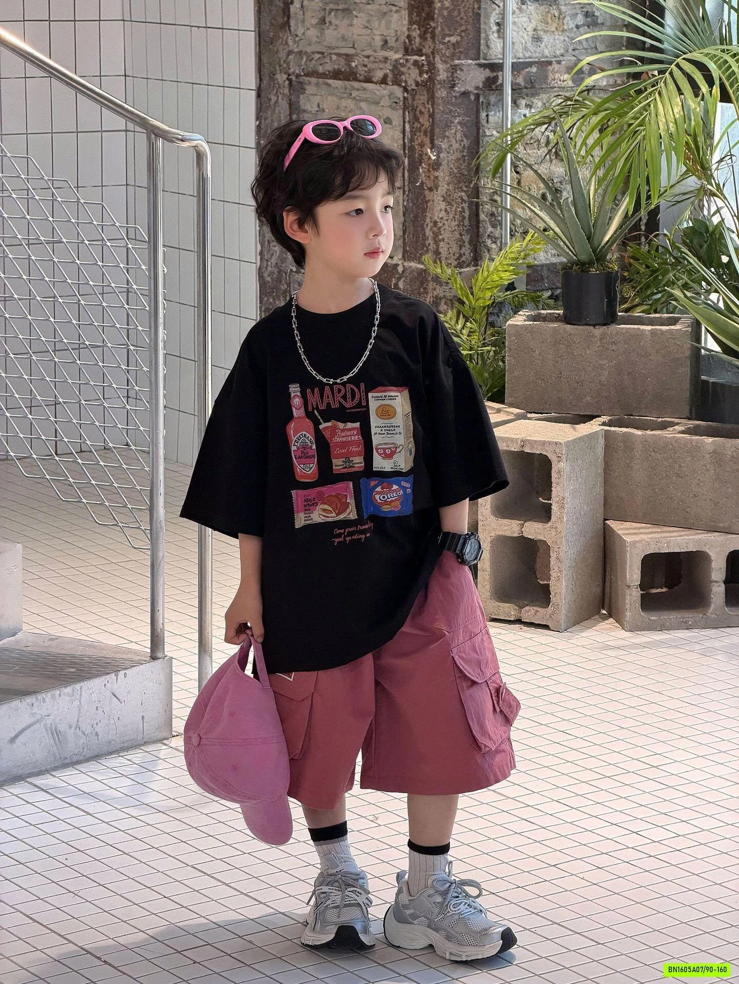 ÁO ĐEN KẸO NGỌT MIX SHORT HỒNG FANSHU