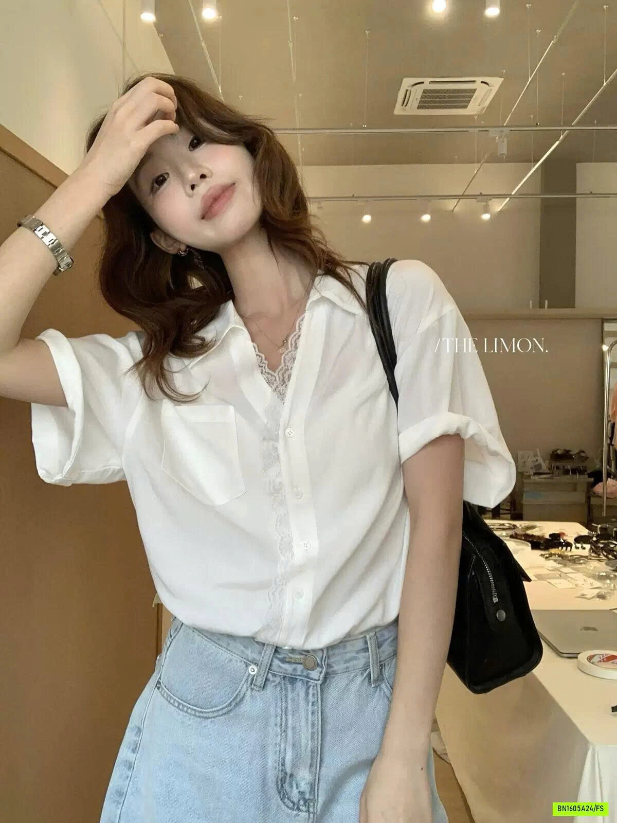 SƠ MI ĐŨI VIỀN REN LIMON