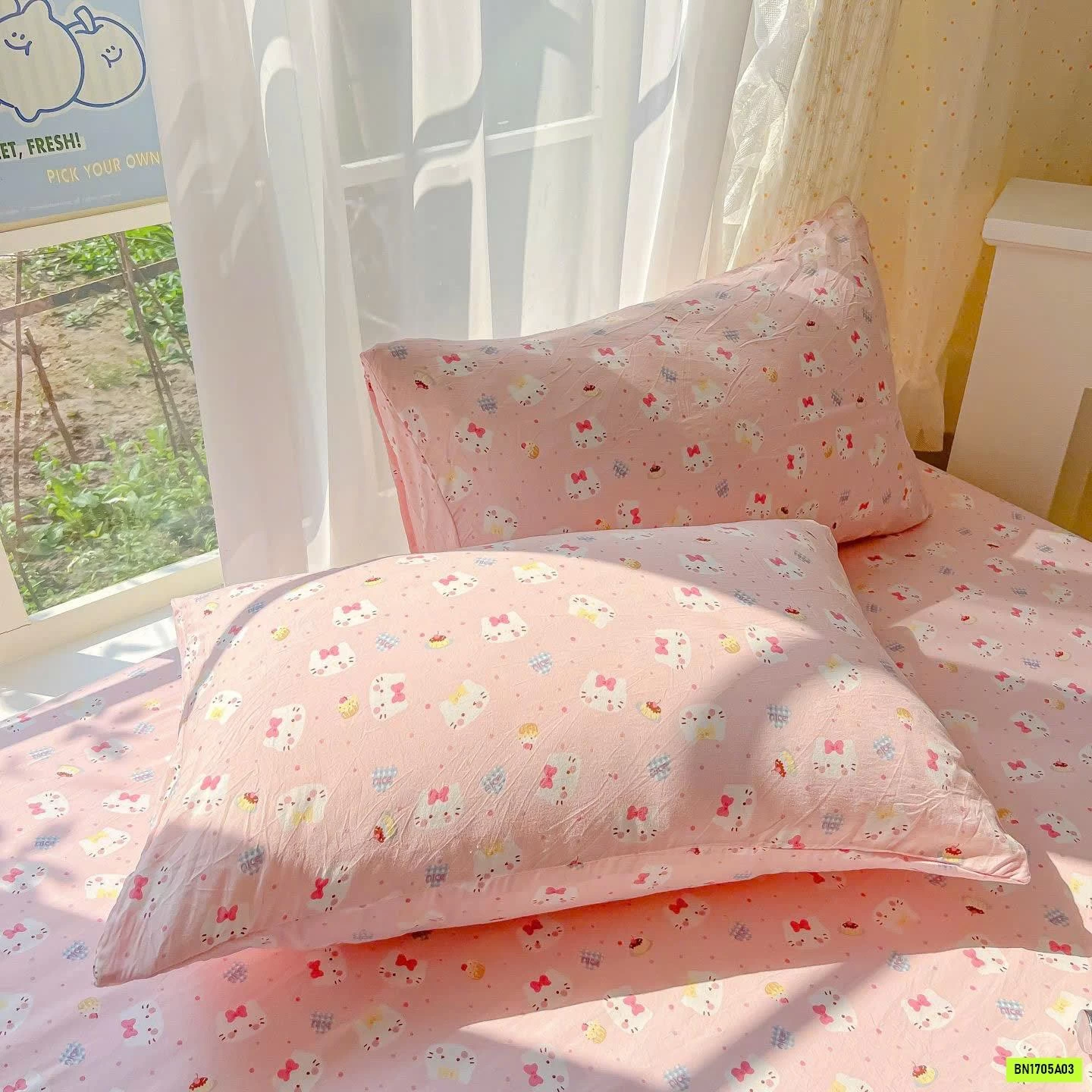 GA COTTON DỄ THƯƠNG KÈM VỎ GỐI