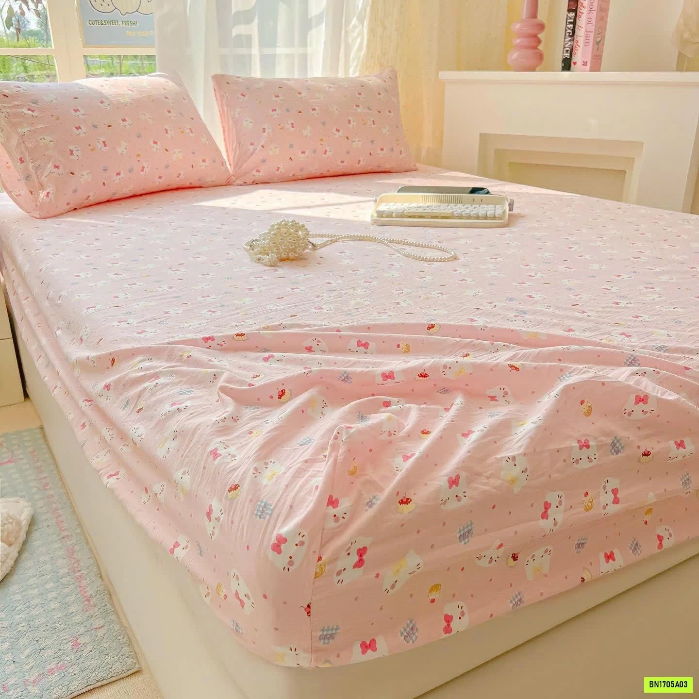 GA COTTON DỄ THƯƠNG KÈM VỎ GỐI