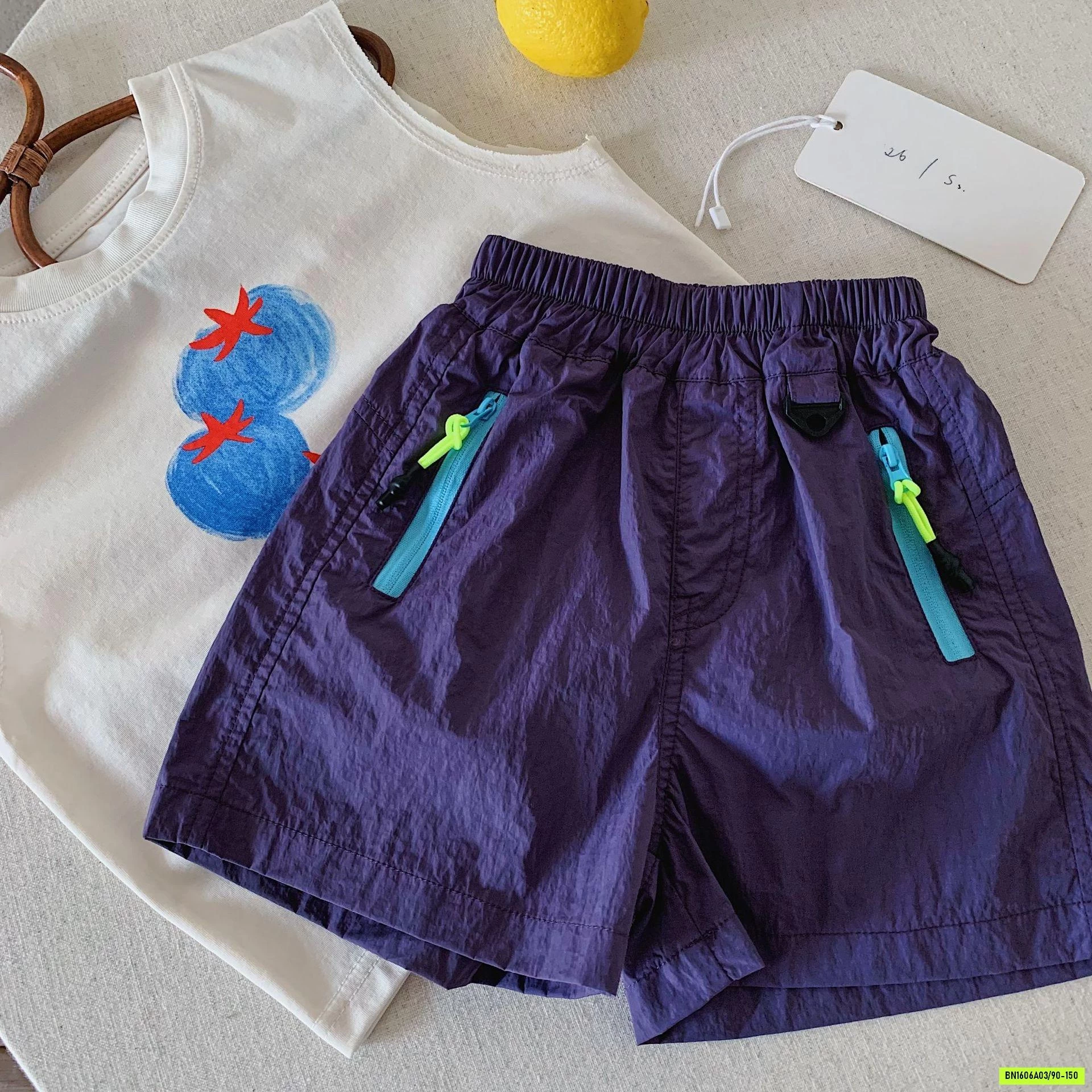 SHORT GIÓ PHỐI MÀU KHÓA