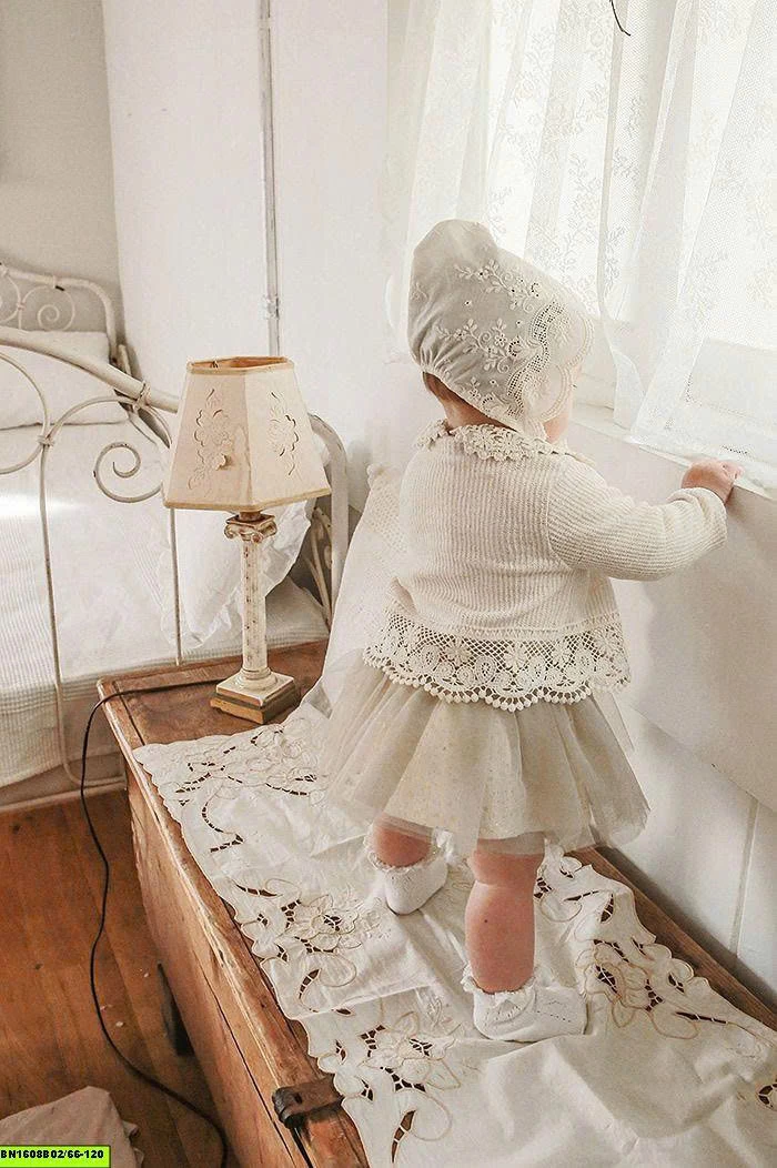 ÁO KHOÁC LEN PHỐI REN SIZE NHÍ