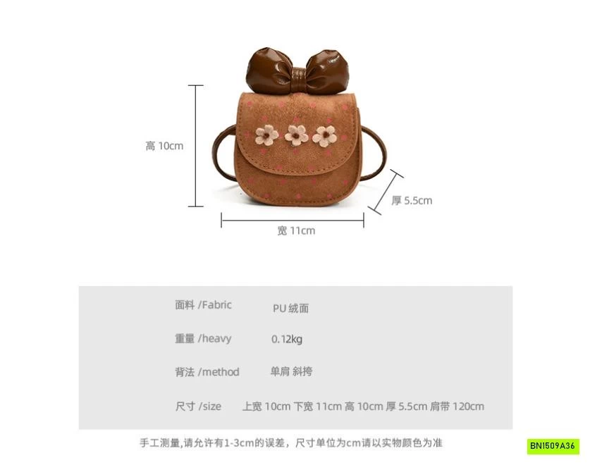 TÚI ĐEO CHÉO DA LỘN MINI GẮN NƠ