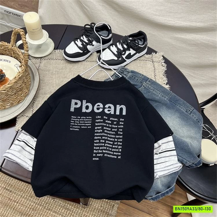 ÁO THUN GIẢ 2 LỚP TAY KẺ