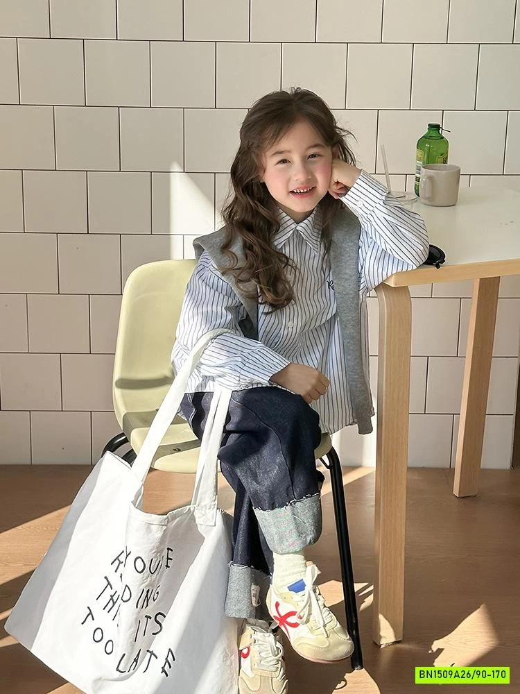 SƠ MI SỌC MIX JEANS SUÔNG AMBB