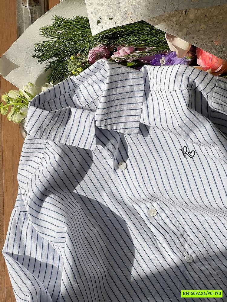 SƠ MI SỌC MIX JEANS SUÔNG AMBB