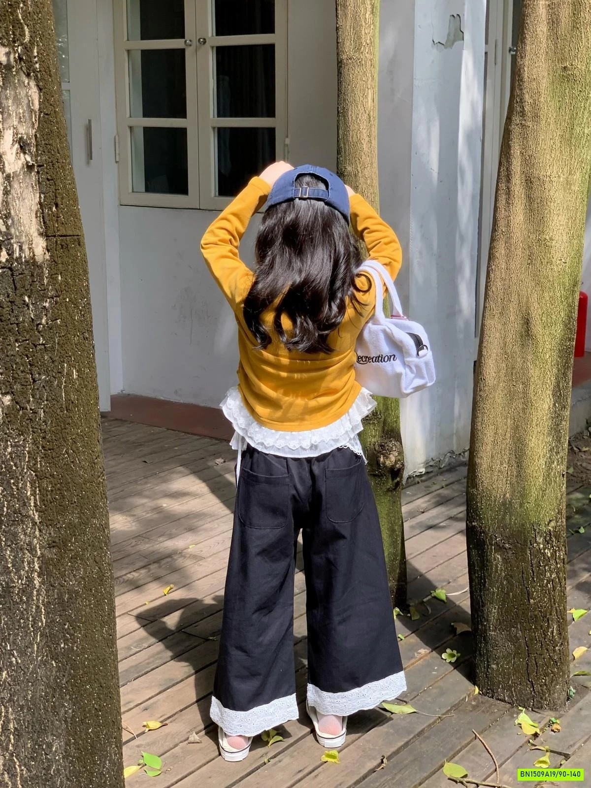 ÁO MICKEY MIX JEANS SUÔNG VIỀN REN