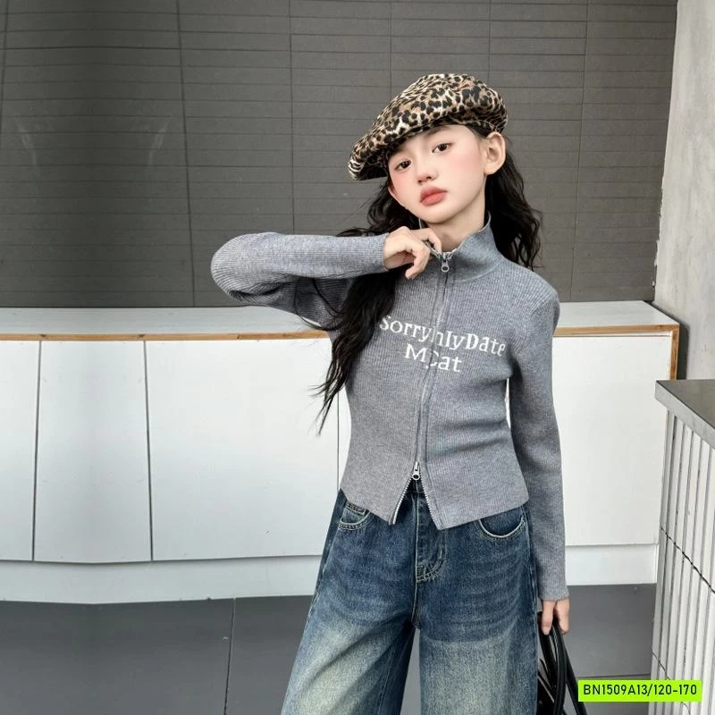 KHOÁC CROPTOP LEN MIX JEANS SUÔNG