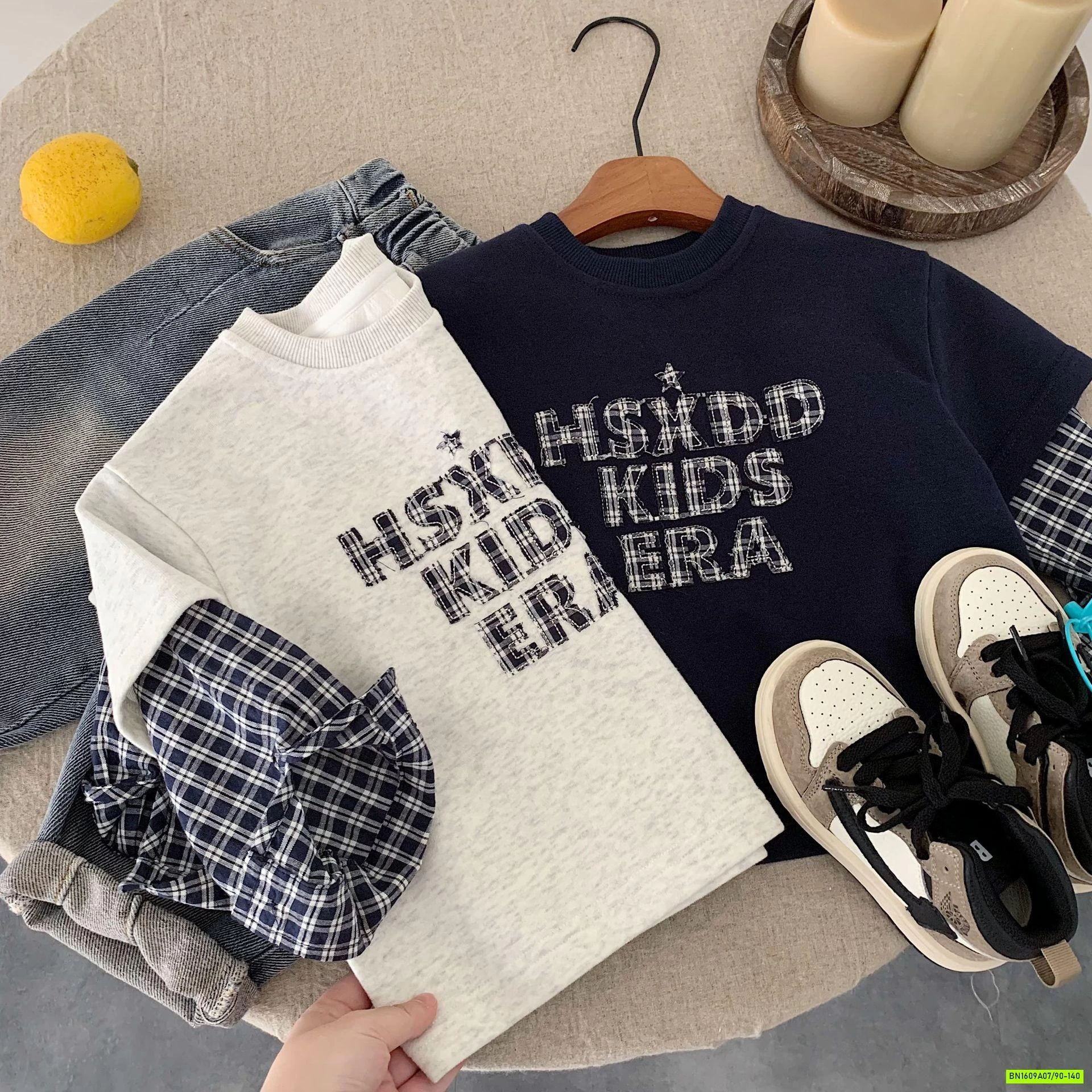 ÁO NỈ GIẢ 2 LỚP TAY CARO