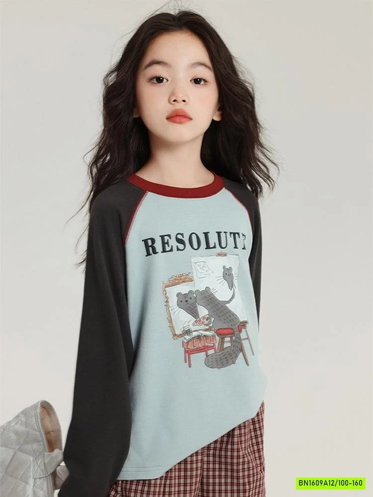 ÁO THUN PHỐI MÀU TAY IN HÌNH