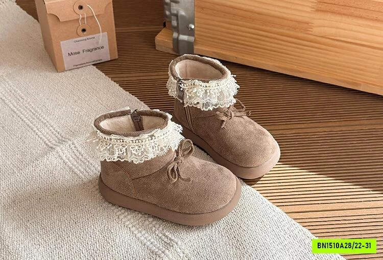 BOOT DA LỘN VIỀN REN LÓT NHUNG