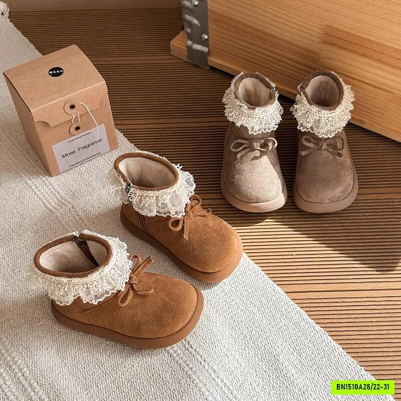 BOOT DA LỘN VIỀN REN LÓT NHUNG