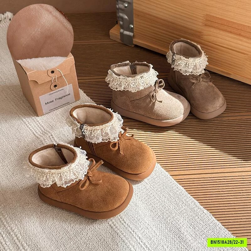 BOOT DA LỘN VIỀN REN LÓT NHUNG