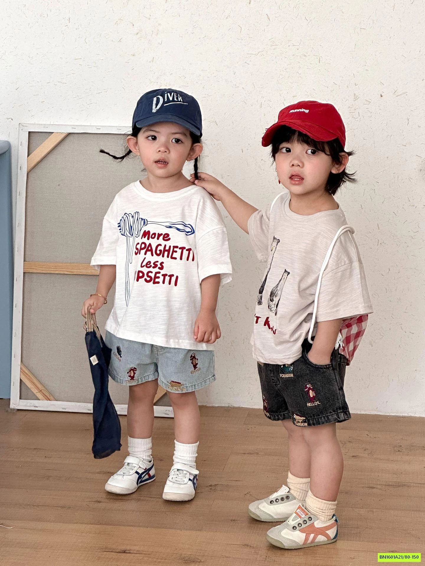 ÁO THUN XƯỚC MIX SHORT JEANS THÊU