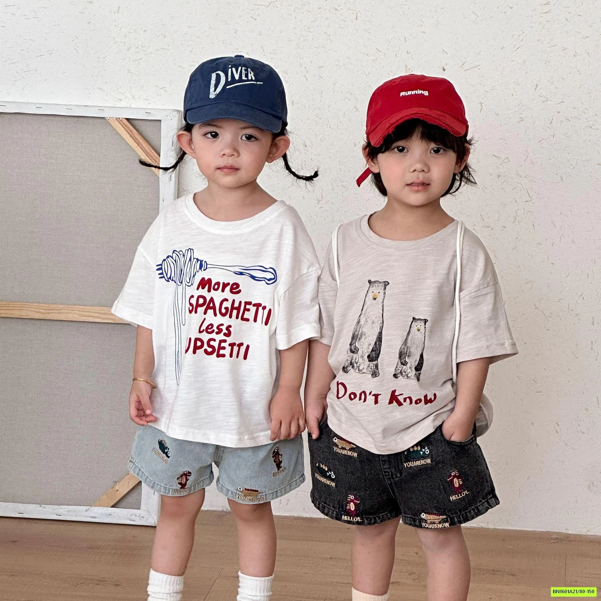 ÁO THUN XƯỚC MIX SHORT JEANS THÊU
