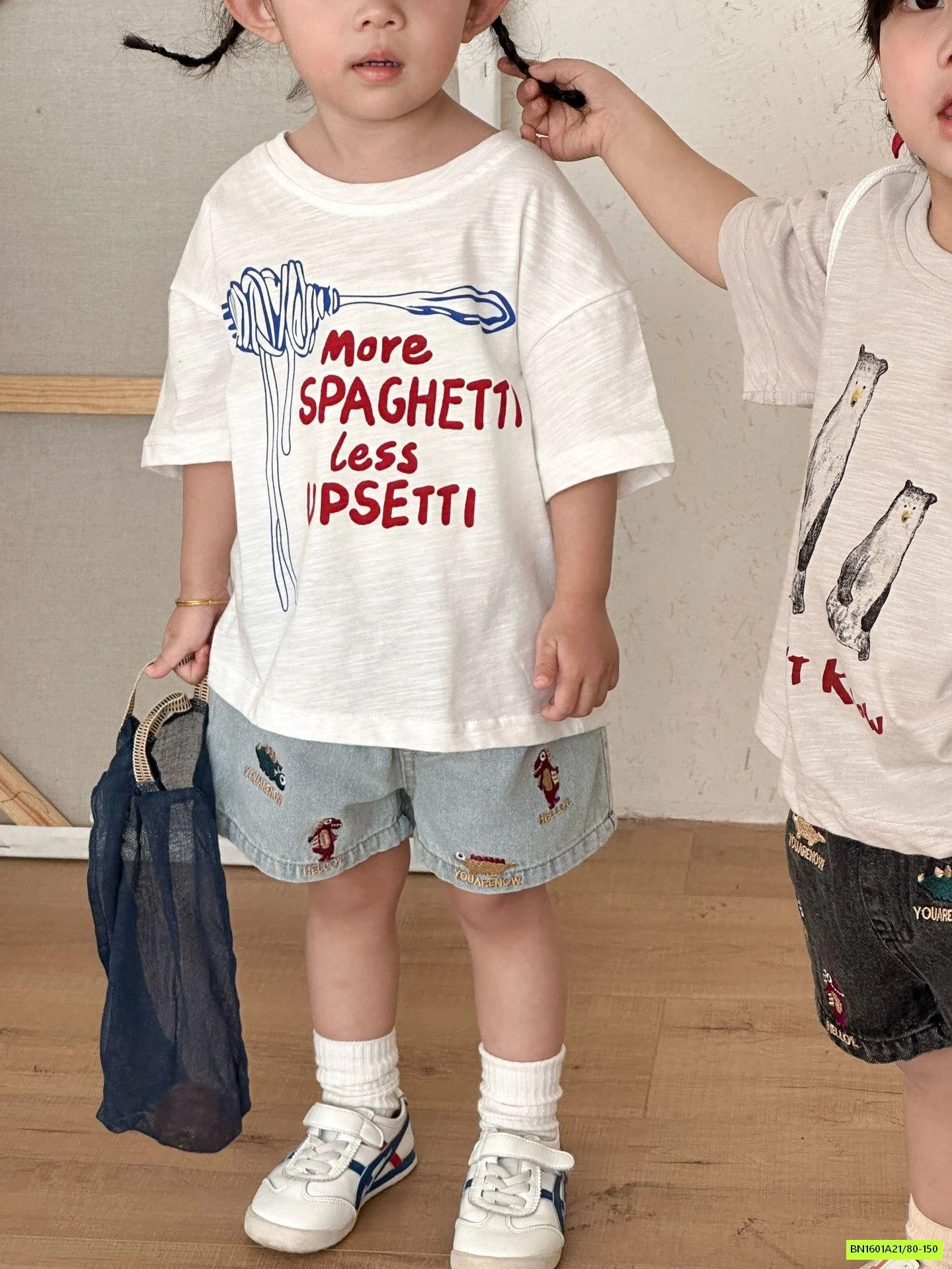 ÁO THUN XƯỚC MIX SHORT JEANS THÊU