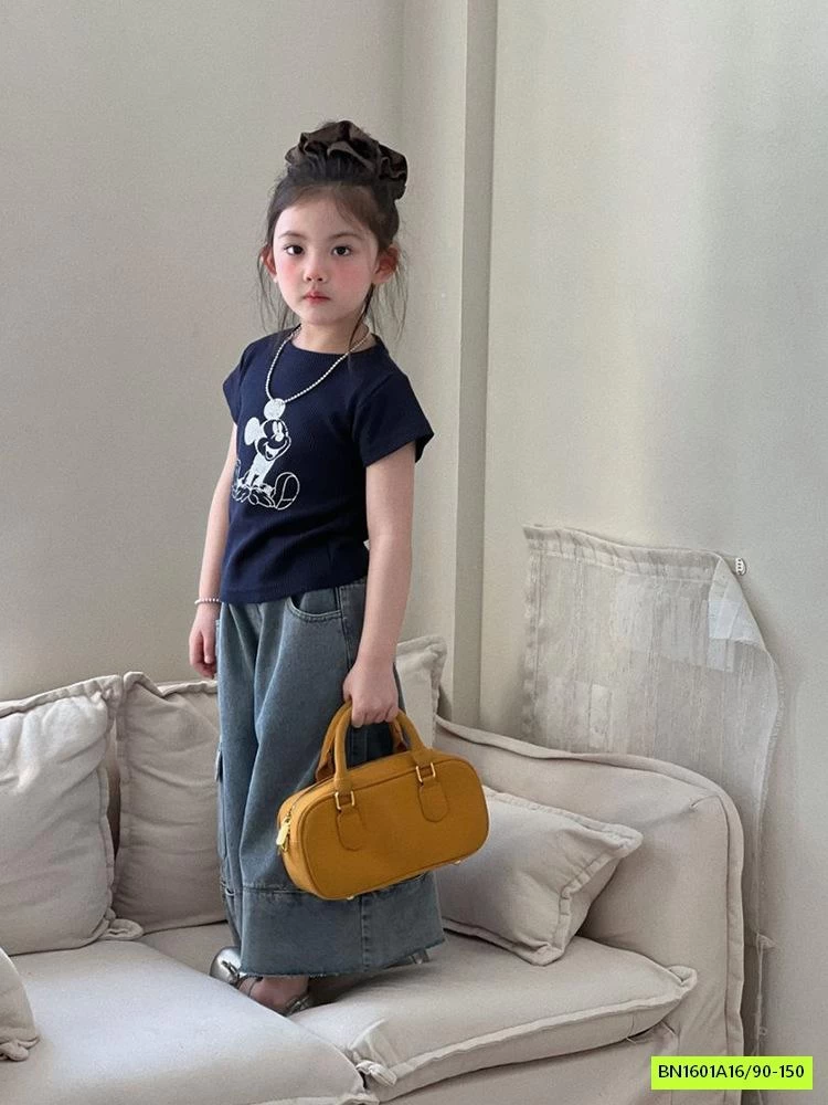 ÁO MICKEY MIX JEANS ỐNG RỘNG