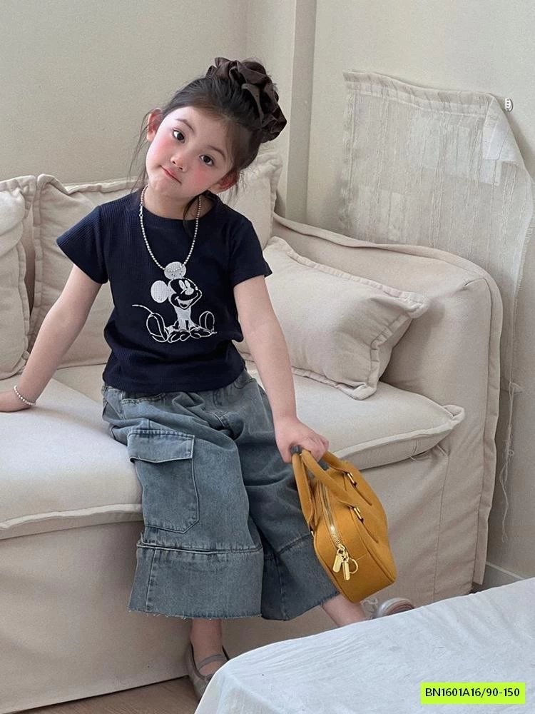 ÁO MICKEY MIX JEANS ỐNG RỘNG