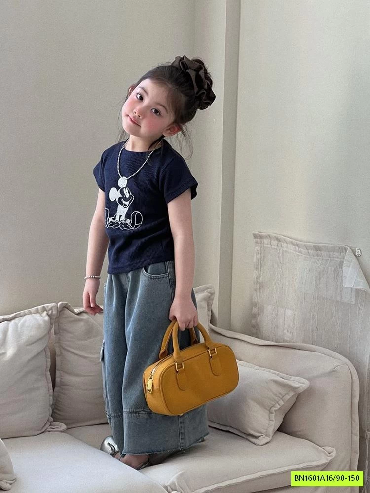 ÁO MICKEY MIX JEANS ỐNG RỘNG