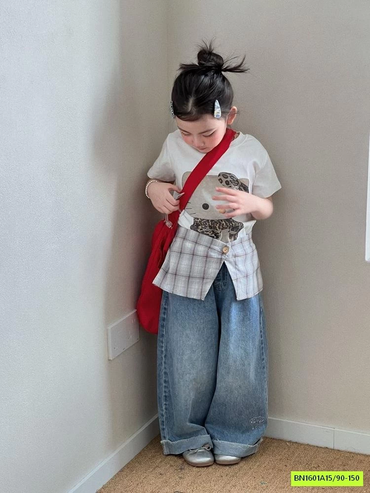 SÉT ÁO KITTY MIX JEANS SUÔNG