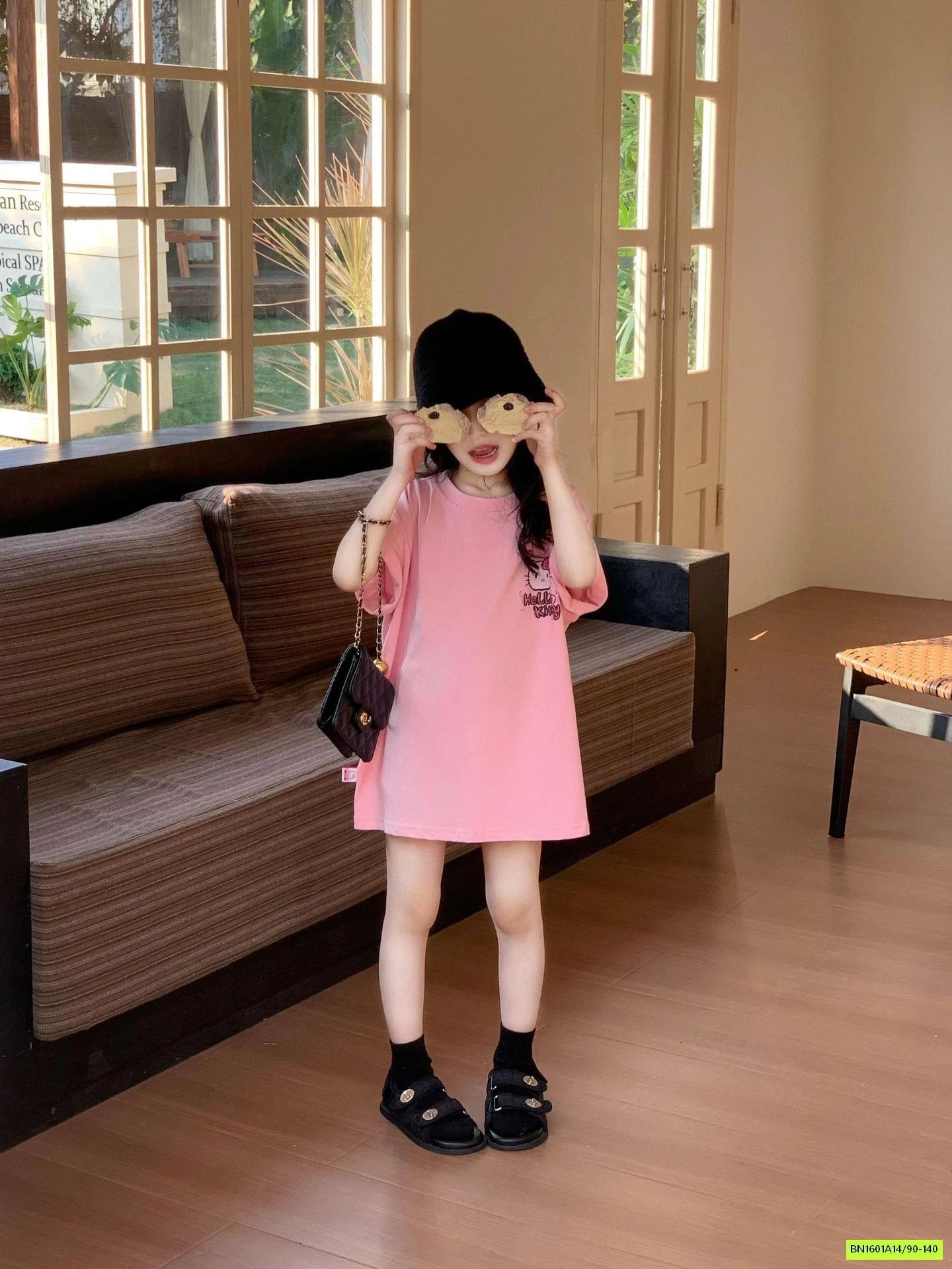 ÁO DÁNG DÀI HỒNG KITTY