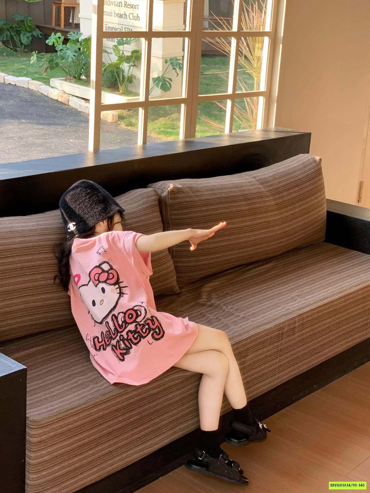 ÁO DÁNG DÀI HỒNG KITTY